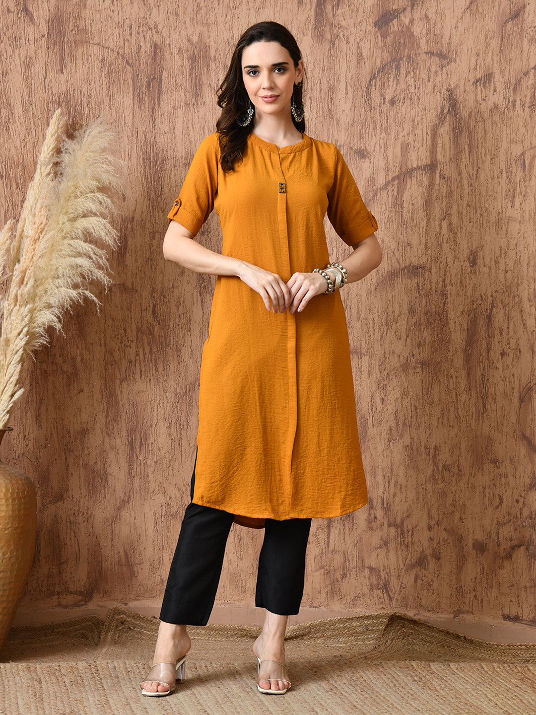 Nioni Women Patchwork Khadi Kurta