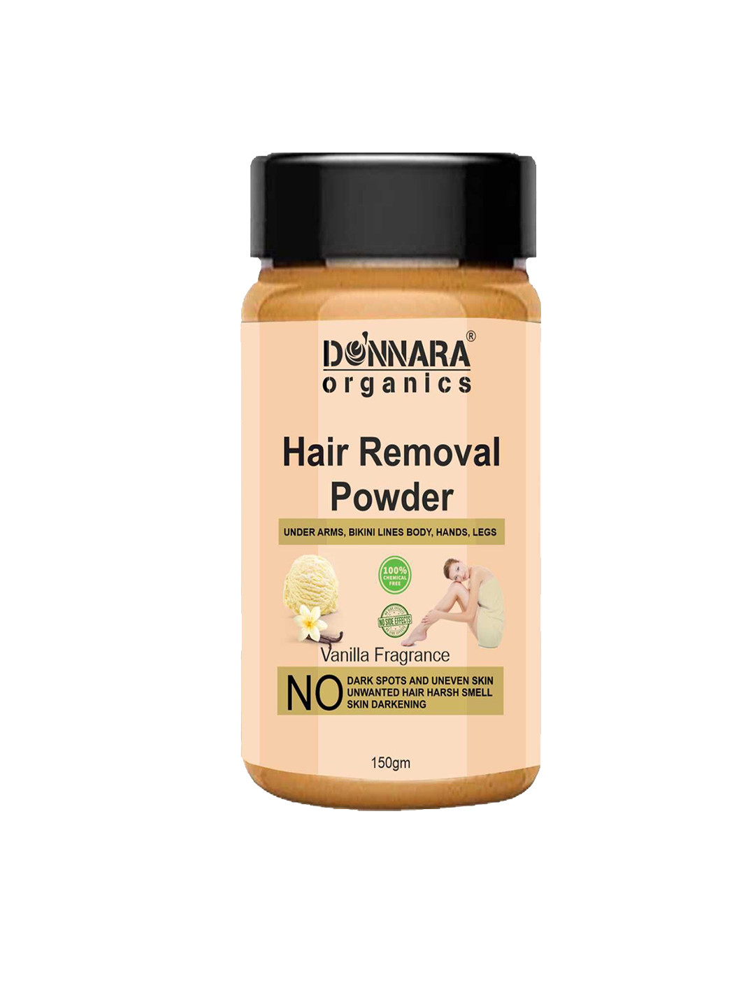 Donnara Organics Vanilla Fragrance Hair Removal Powder - 150 g