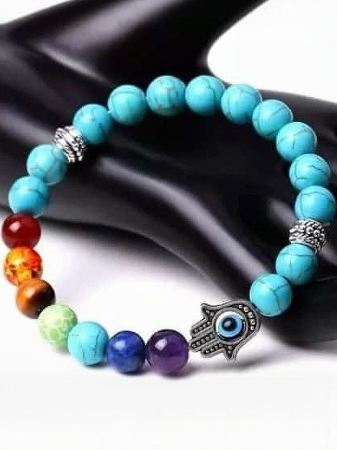 Sukhad Unisex Artificial Beaded Elasticated Bracelets