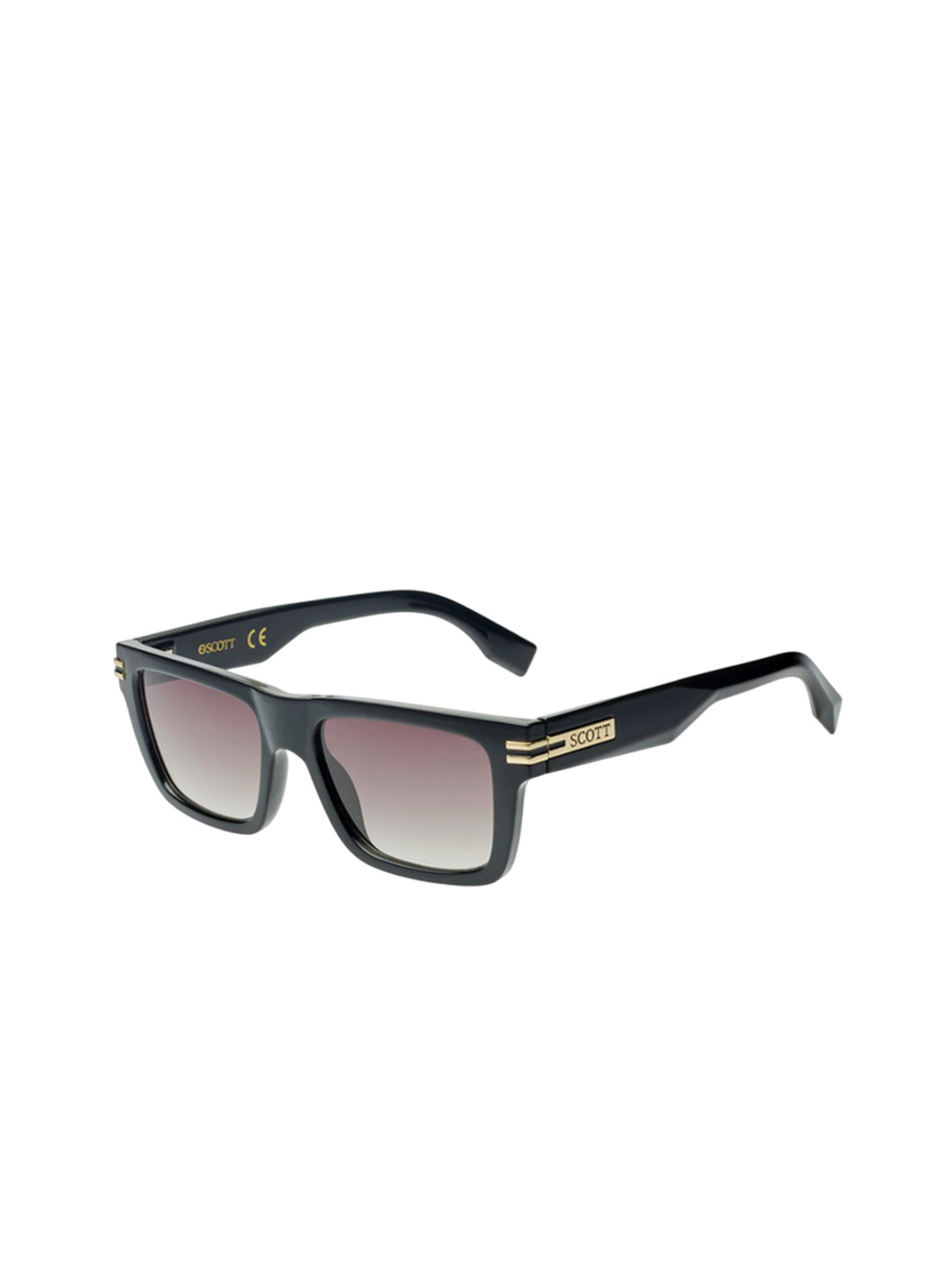 SCOTT Grey Lens & Black Full Rim Rectangle Sunglasses