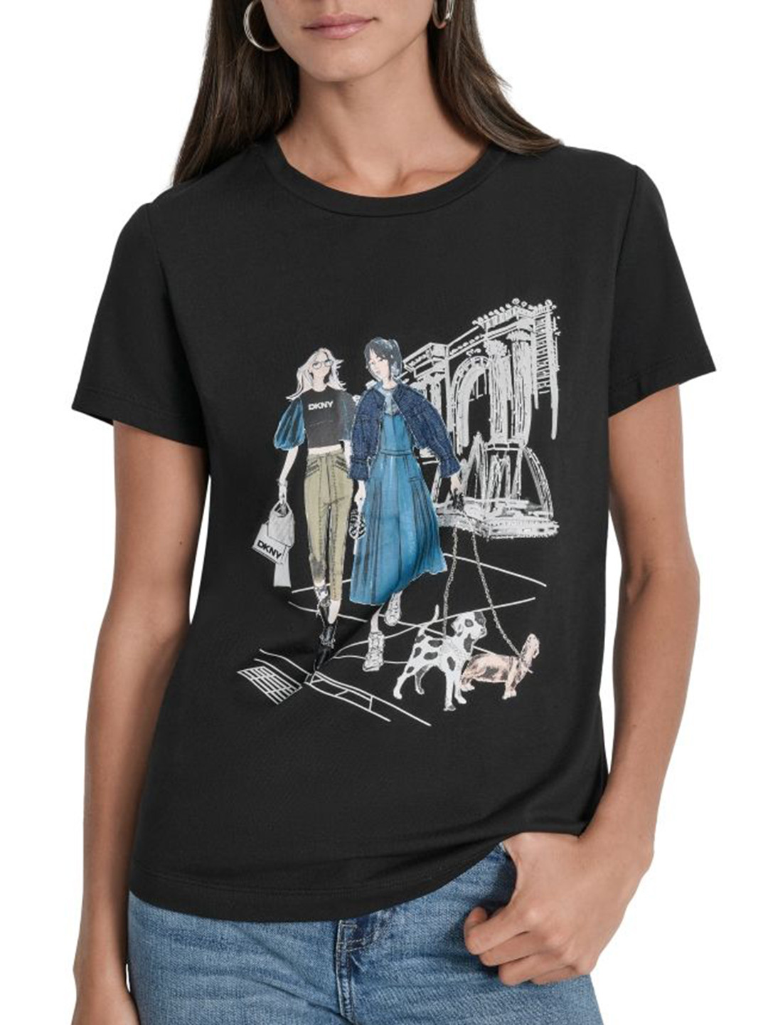 DKNY Women Graphic Printed Round Neck T-shirt