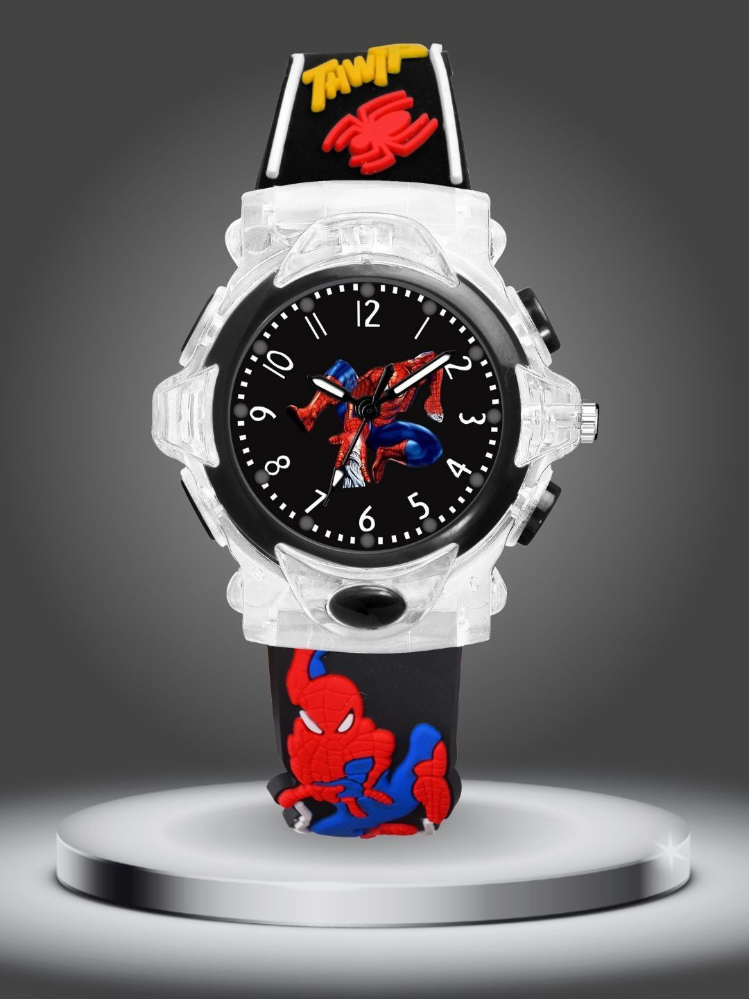 PAPIO Kids Printed Dial Analogue Watch KD-131 BLACK SPIDERMAN