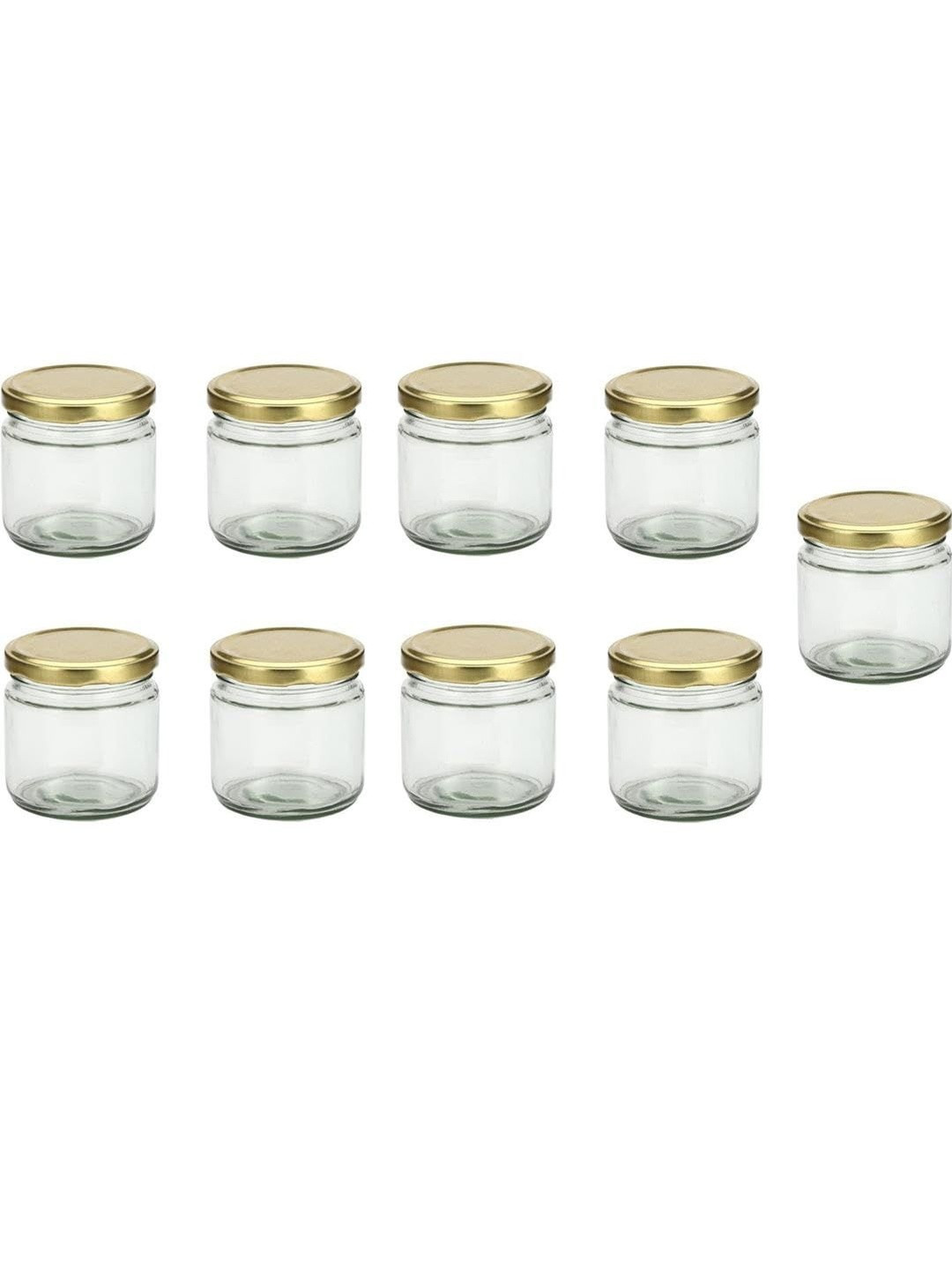 1ST TIME Transparent 9 Pieces Glass Dishwasher Safe Jar Containers-350 ml Each