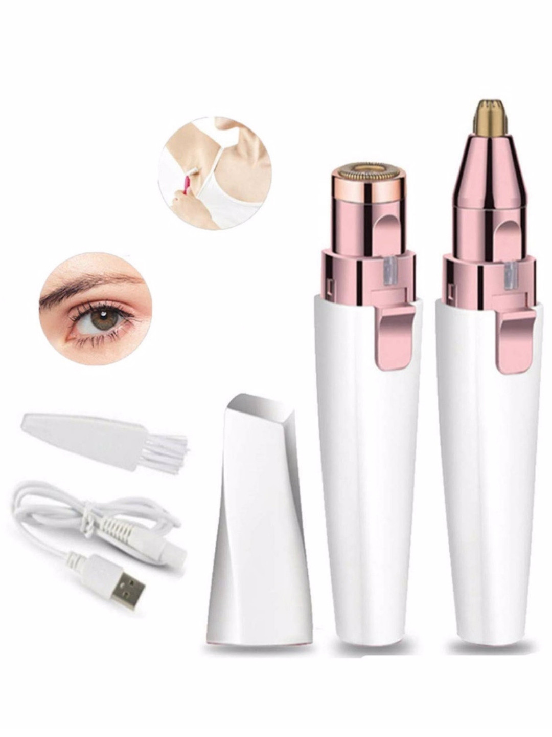 semino 2 In 1 Painless Face Eyebrow Trimmer - White
