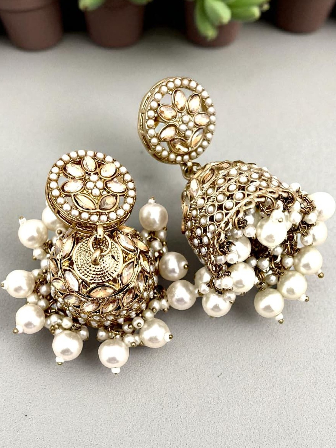 BFC - BUY FOR CHANGE Gold-Plated Alloy Artificial Beads Drop Earrings