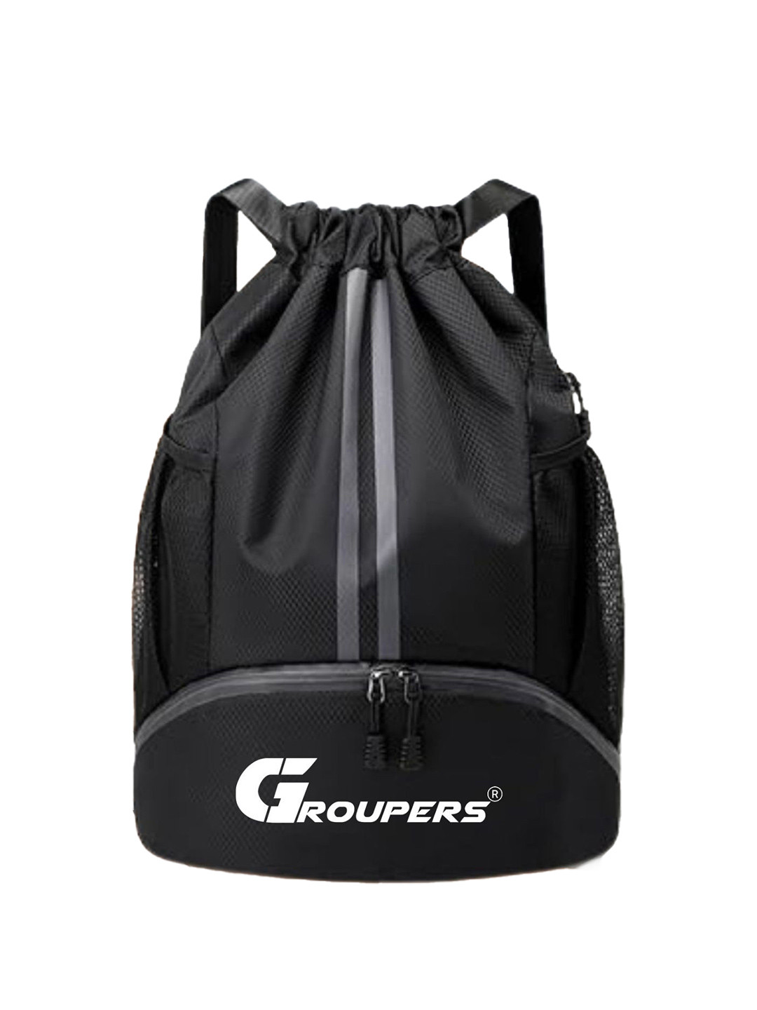 GROUPERS Unisex Brand Logo Backpack With Shoe Pocket