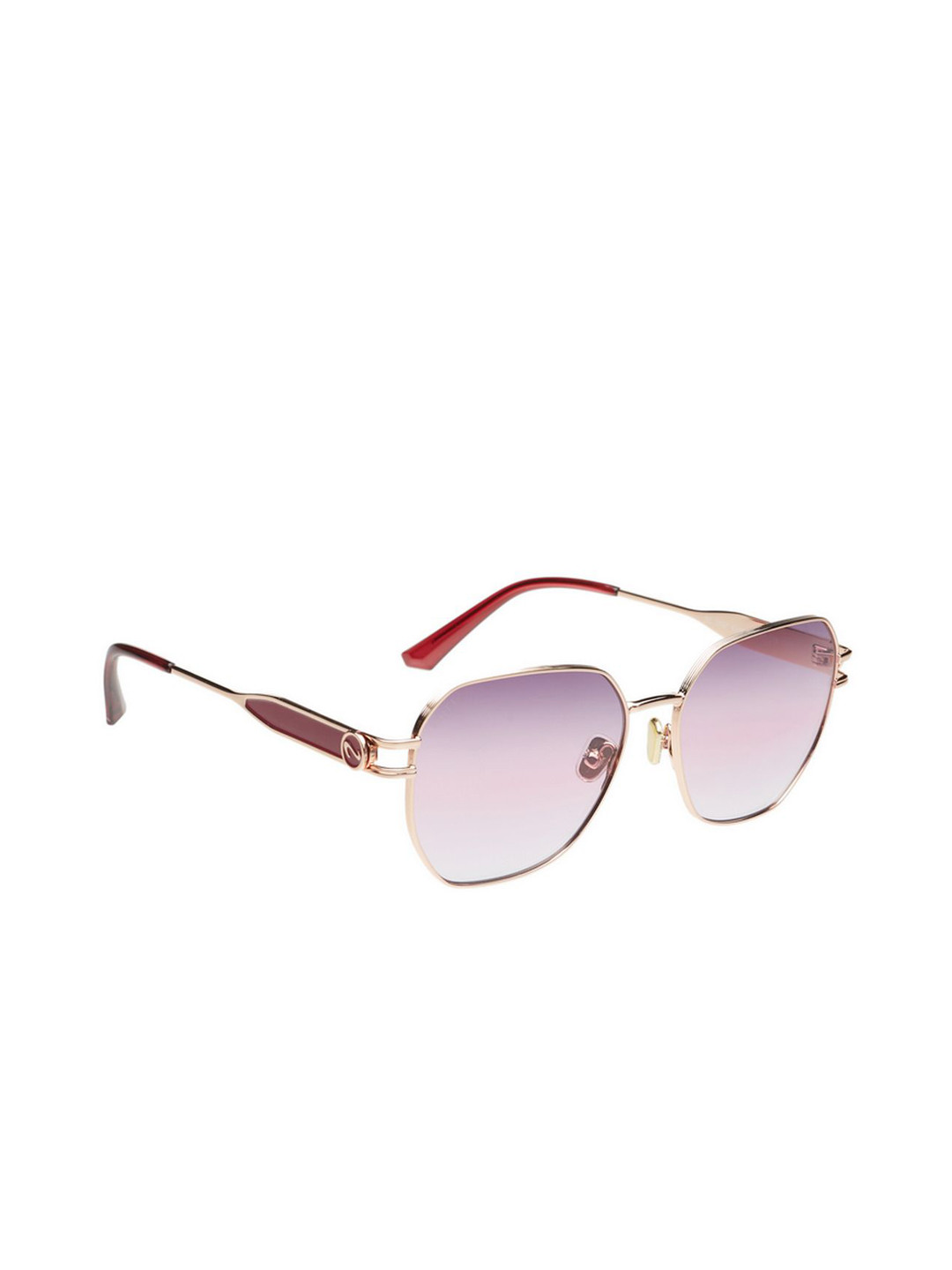 SCOTT Pink Lens & Rose Gold-Toned Full Rim Oval Sunglasses