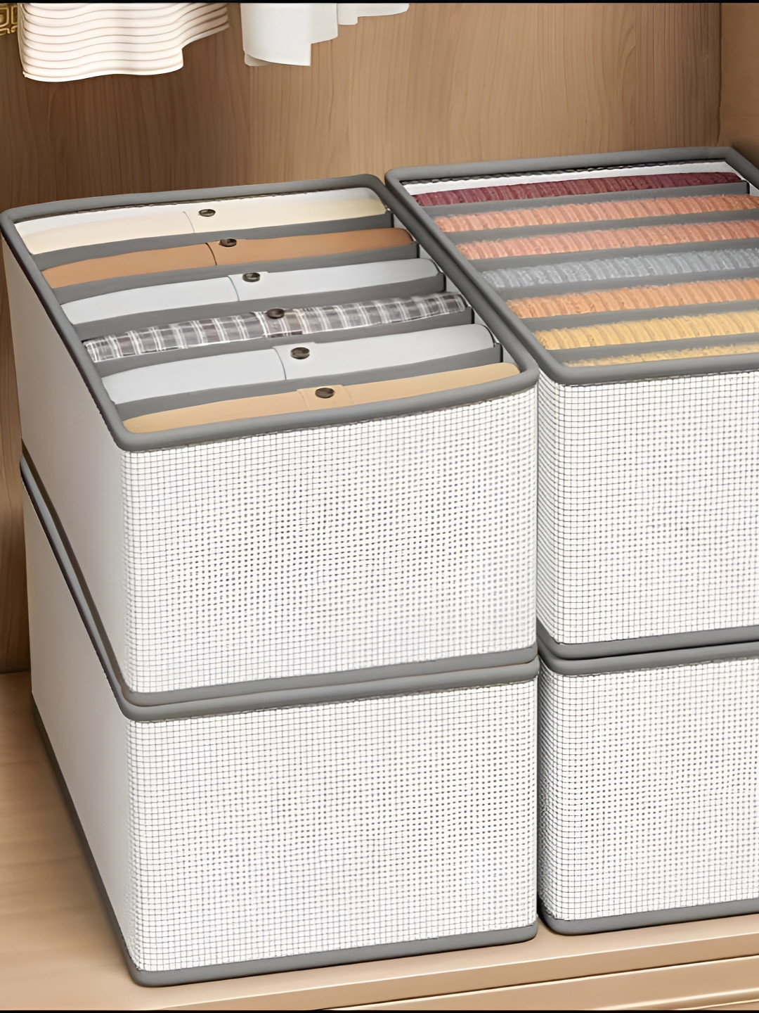 JD FRESH White 4 Pcs 7 Slot Drawer Organisers