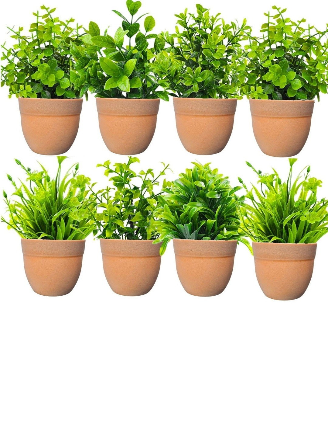 Dekorly Black Plastic Fern Artificial Flowers & Plants With Pot