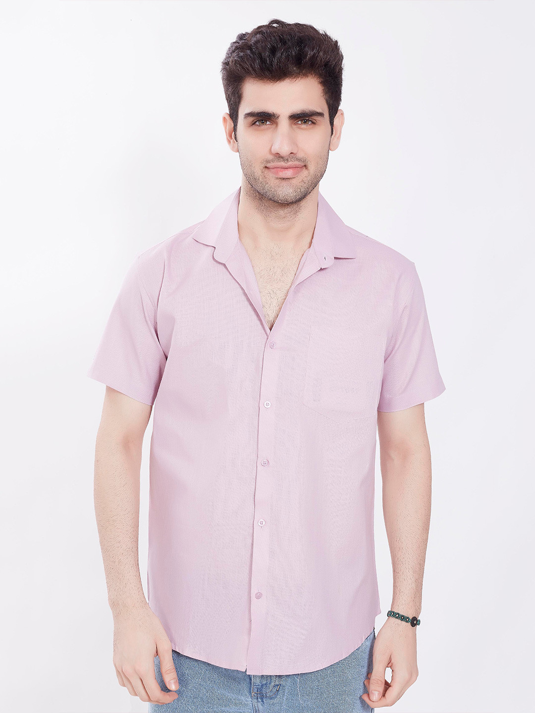 DIVISIVE Cuban Collar Short Sleeves Cottonl Shirt