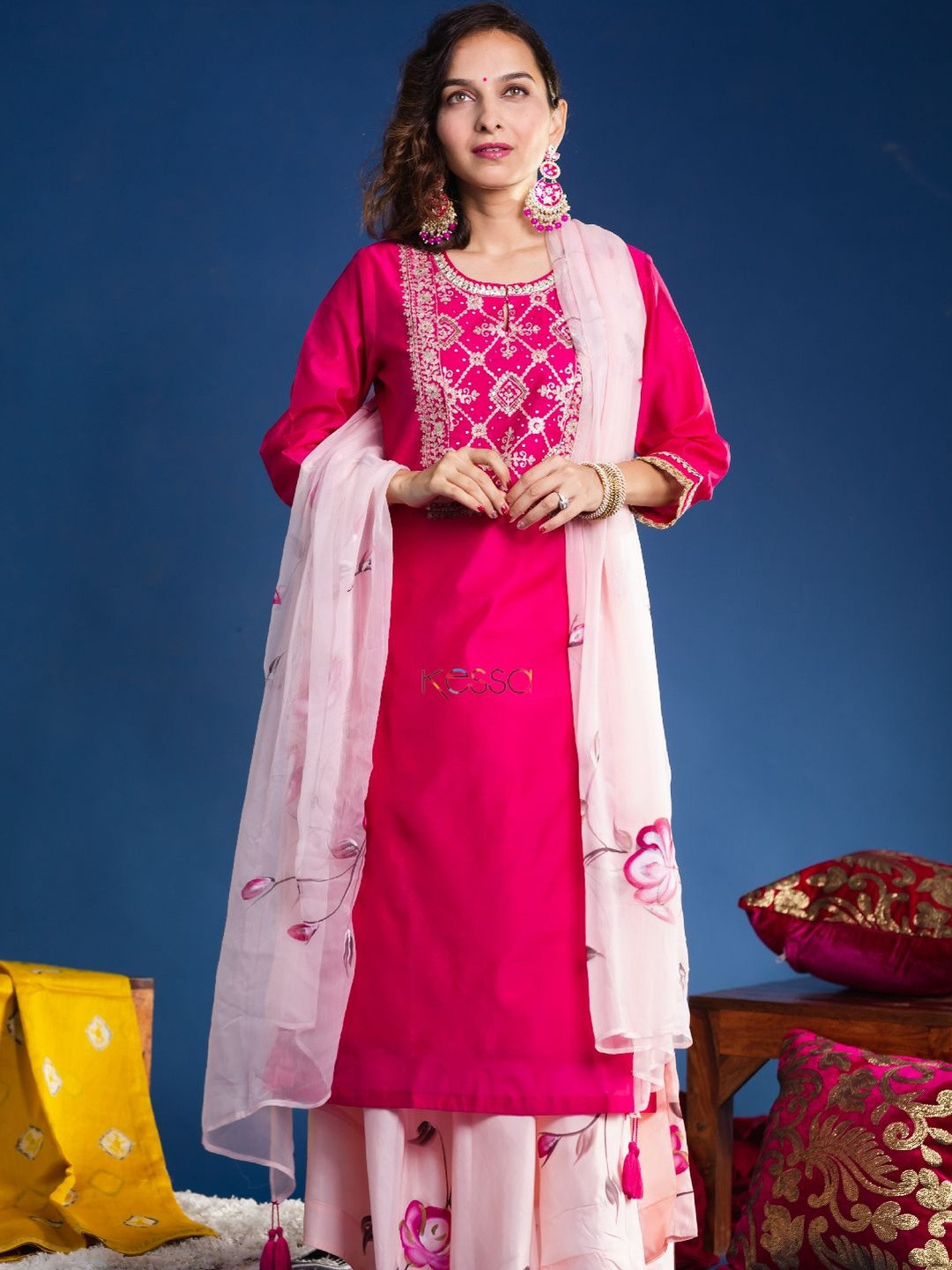 KUSVAA Women Trusha Chanderi Complete Set