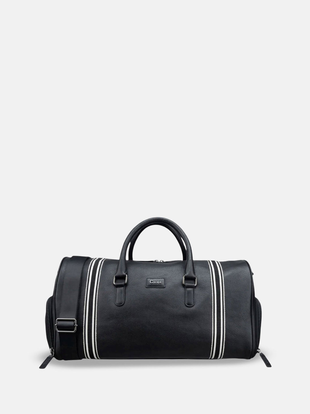 GIOIA Large Leather Duffel Bag With Detachable Shoulder Strap And Handles