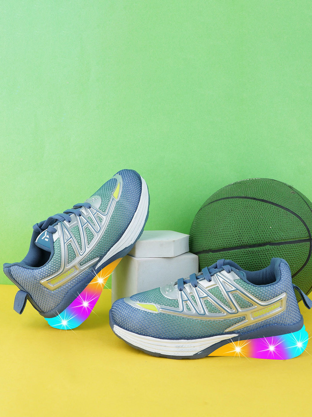 BAESD Kids Lightweight LED Light Stylish Lace-Ups Sneakers