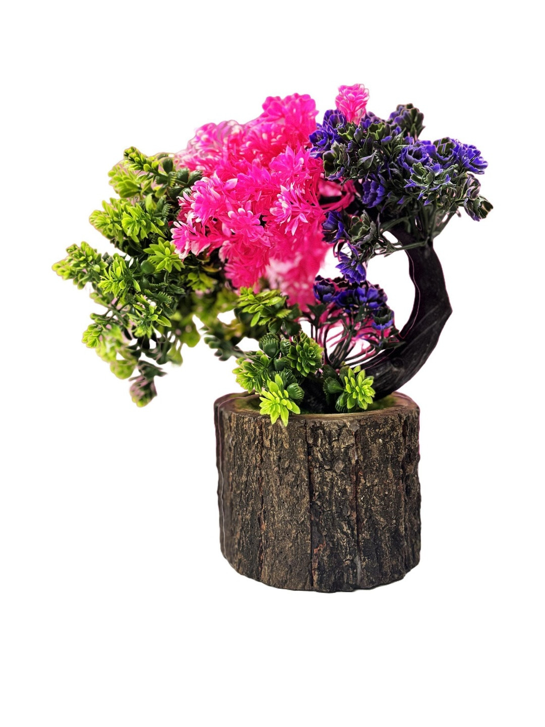 Dekorly Green & Pink Artificial Flowers & Plants With Pot