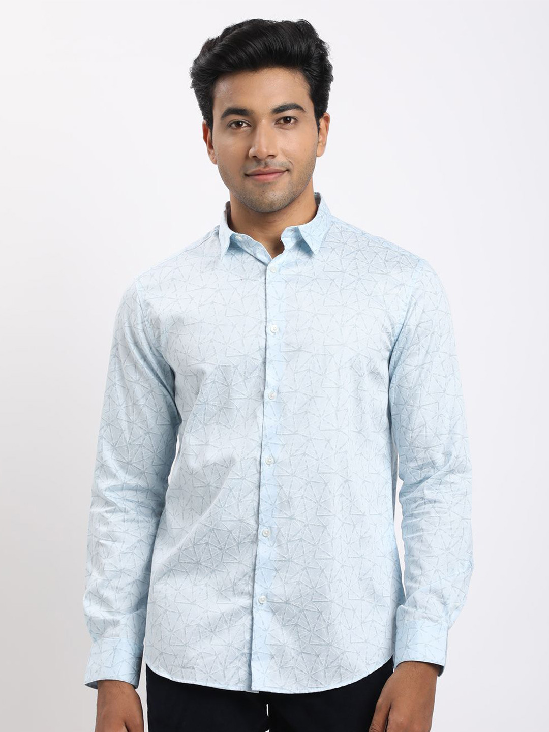 Indian Terrain Men Geometric Printed Cotton Shirts