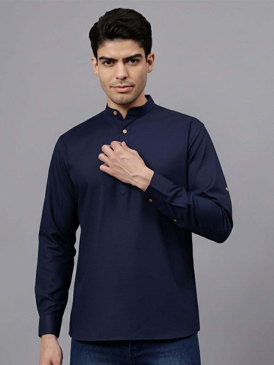 Jatin Creationss Men Mandarin Collar Long Sleeves Kurta