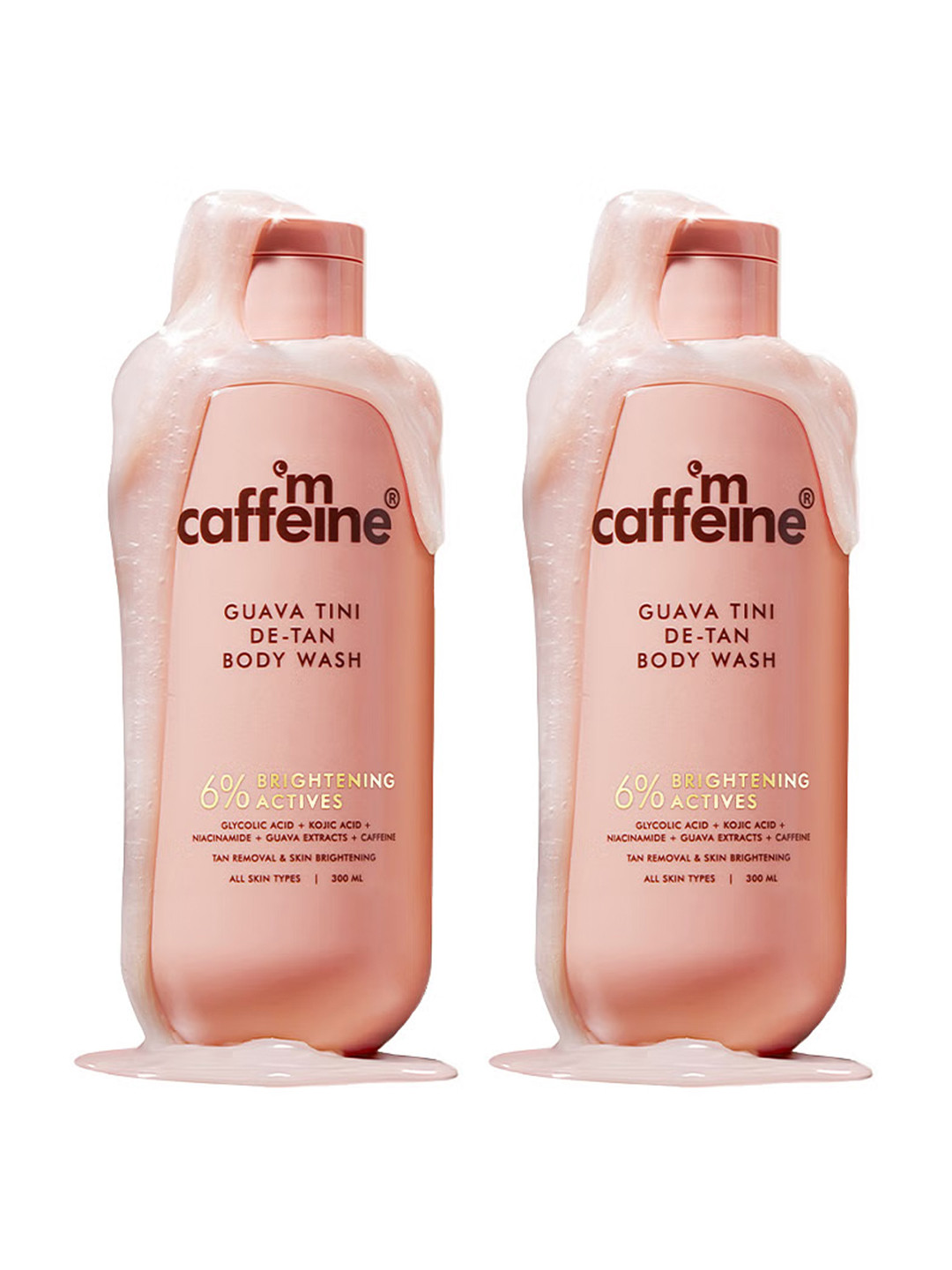 MCaffeine Set of 2 Detan Body Wash with 1% Glycolic & 5% Niacinamide - 300ml each