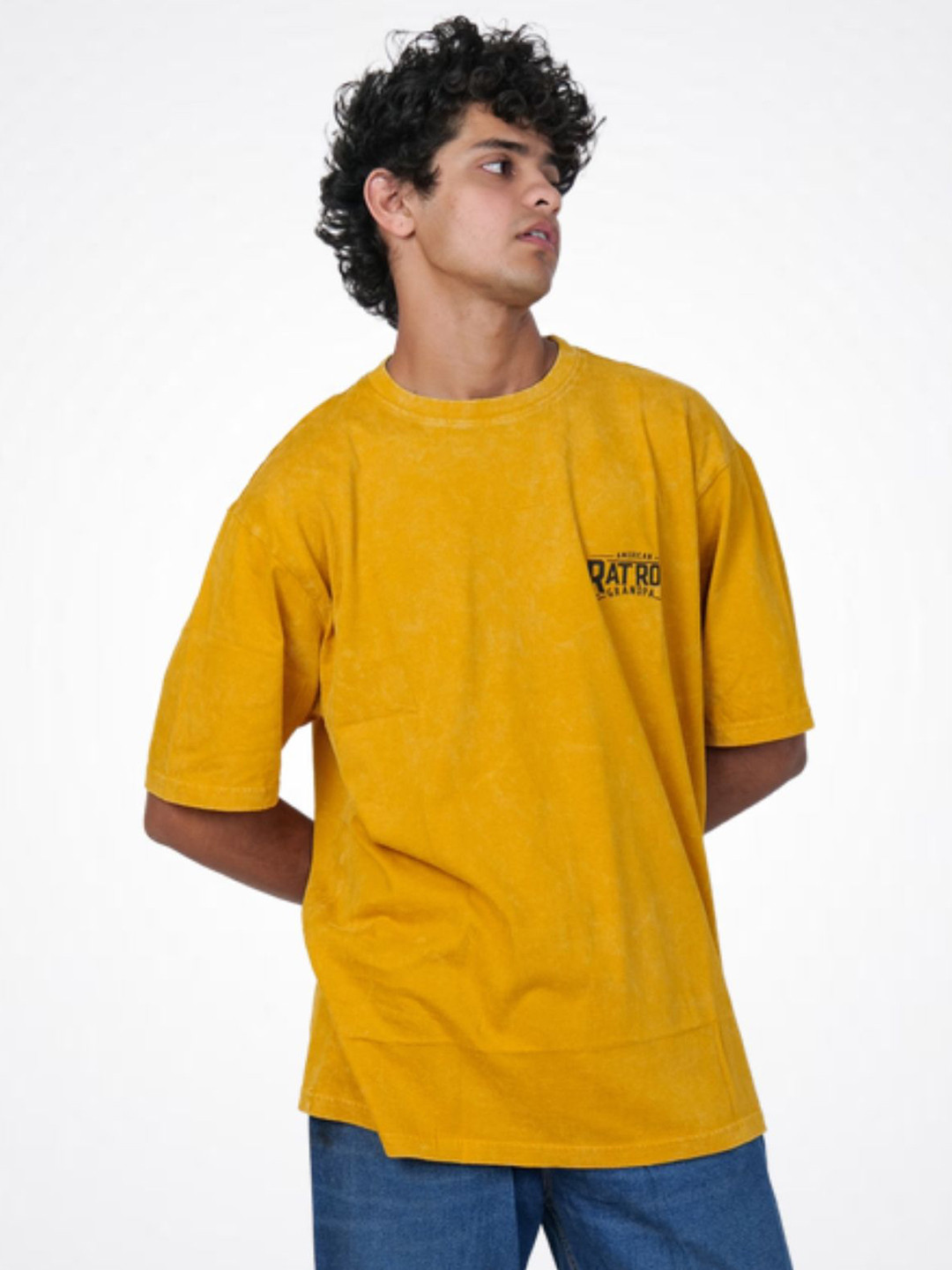 LYNX Men Typography Printed Round Neck Cotton Relaxed Fit T-shirt