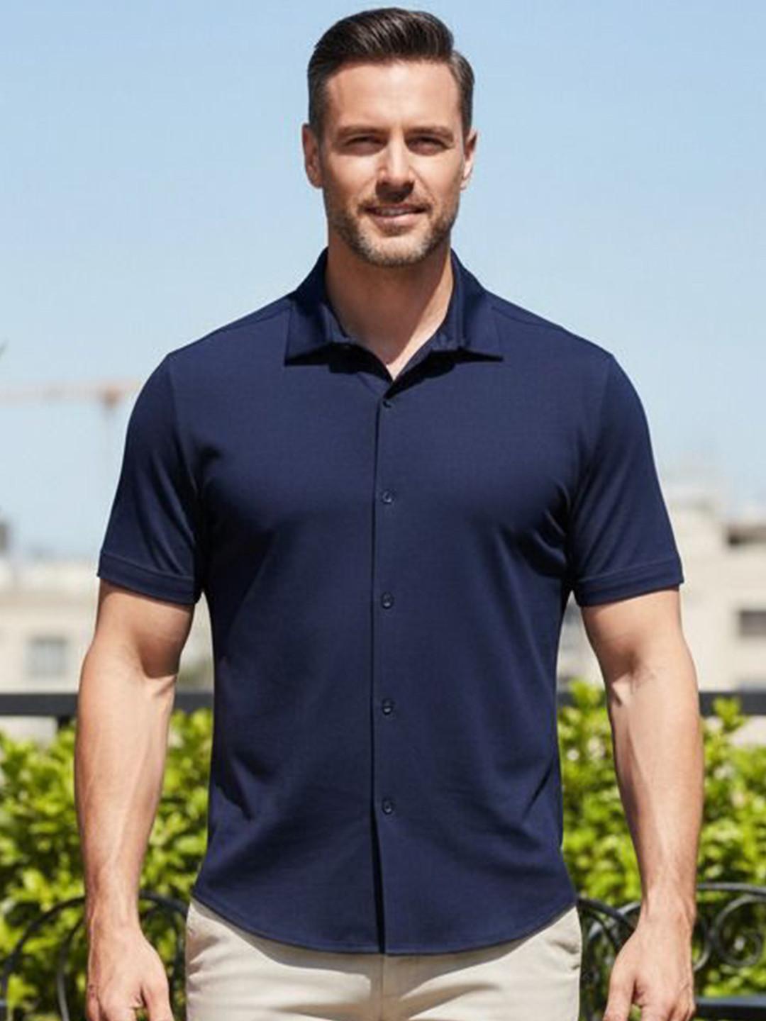 JENSI ENTERPRISE Men Classic Fit Solid Spread Collar Casual Shirt