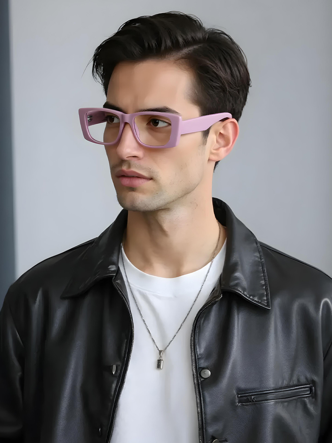 Ted Smith Unisex Light Pink Premium Acetate Full Rim Rectangle Frames