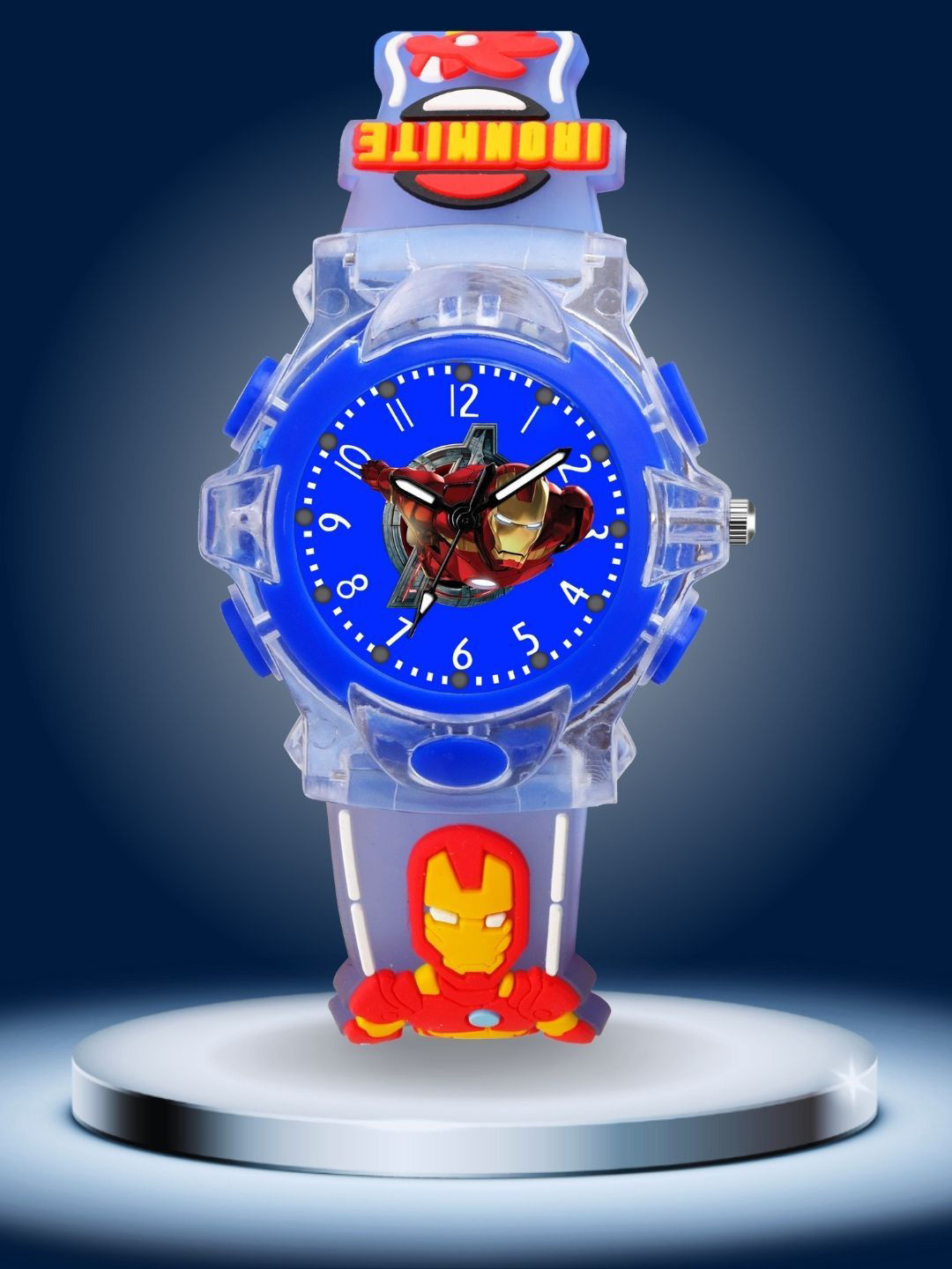 PAPIO Kids Printed Dial & Straps Analogue Watch KD-135 BLUE IRONMAN