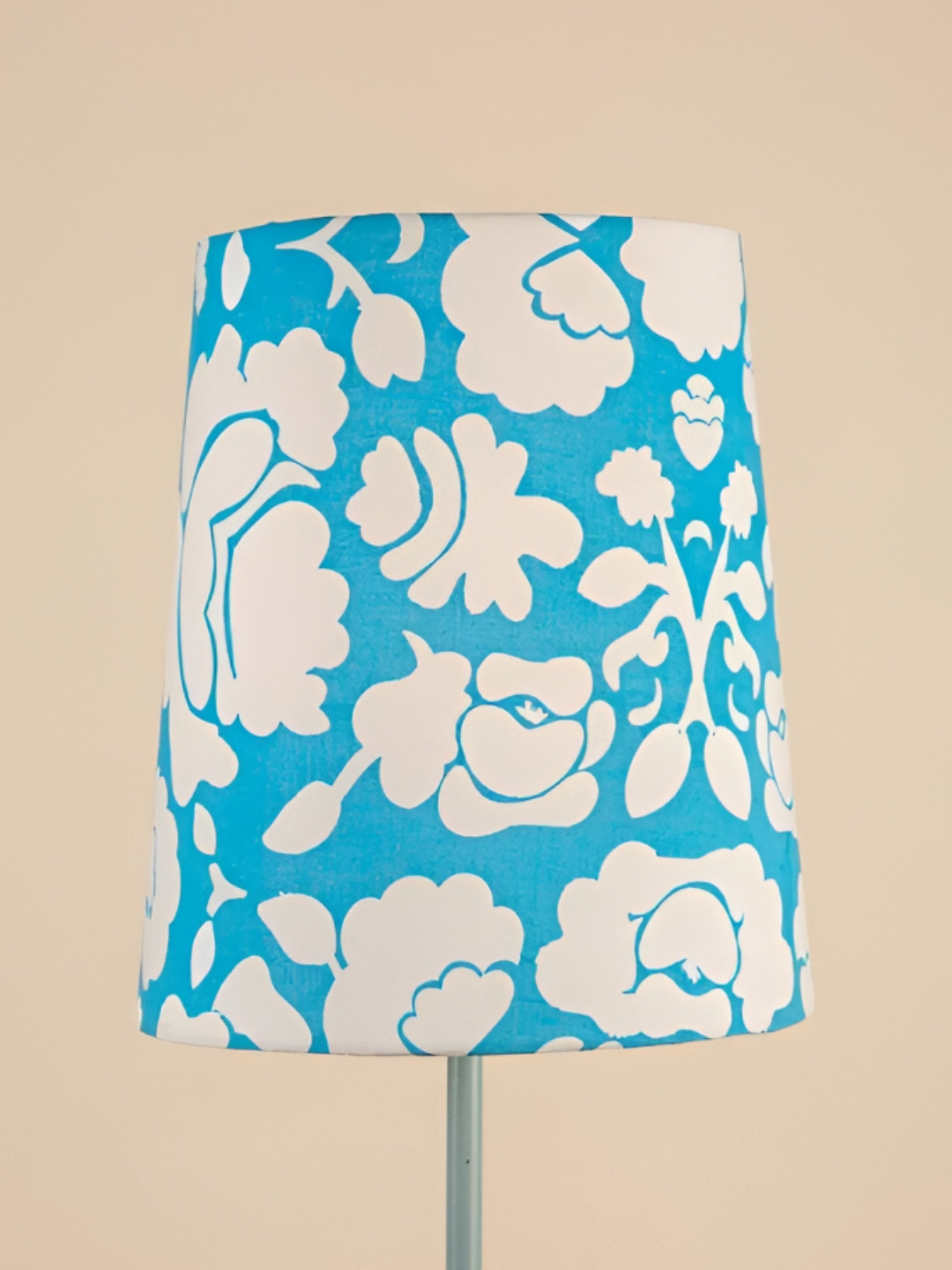 FREEDOM TREE Gypsy Rose Blue & White Printed Cylinder Shaped Floor Lamp