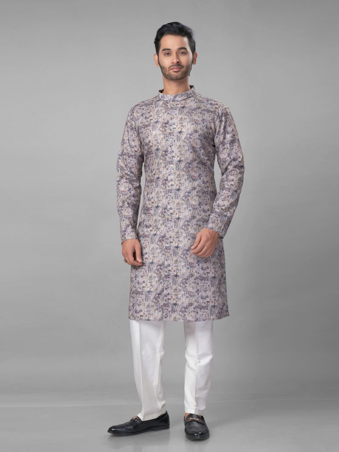 JUGG JUGG JEEYO Men Ethnic Motifs Printed Full Sleeve Calf Length Kurta