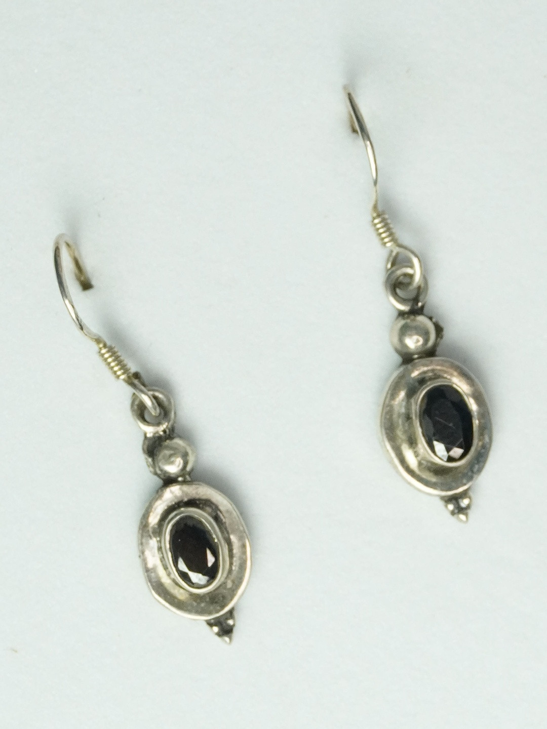 Love Rocks Black Onyx Double Oval Silver Earrings