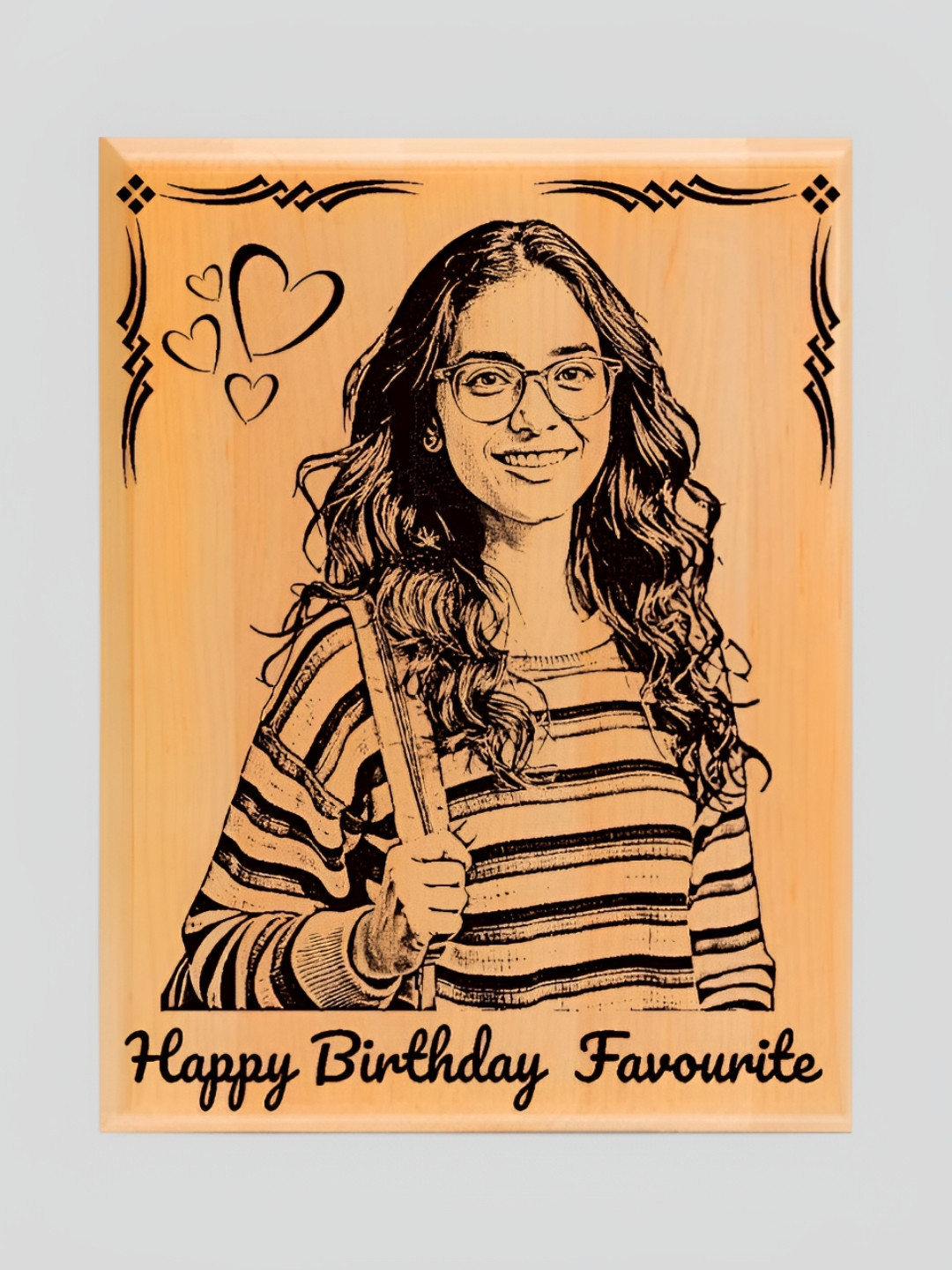 Giftairs Beige & Black 1 Pieces Wood Table Photo Frames