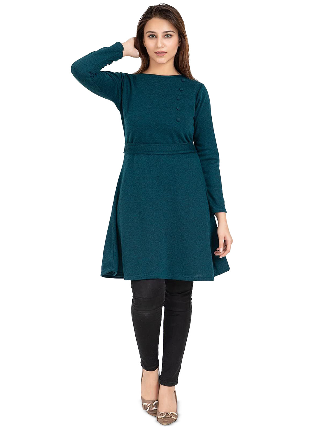 ROSARY Women Solid Round Neck Anarkali Kurti