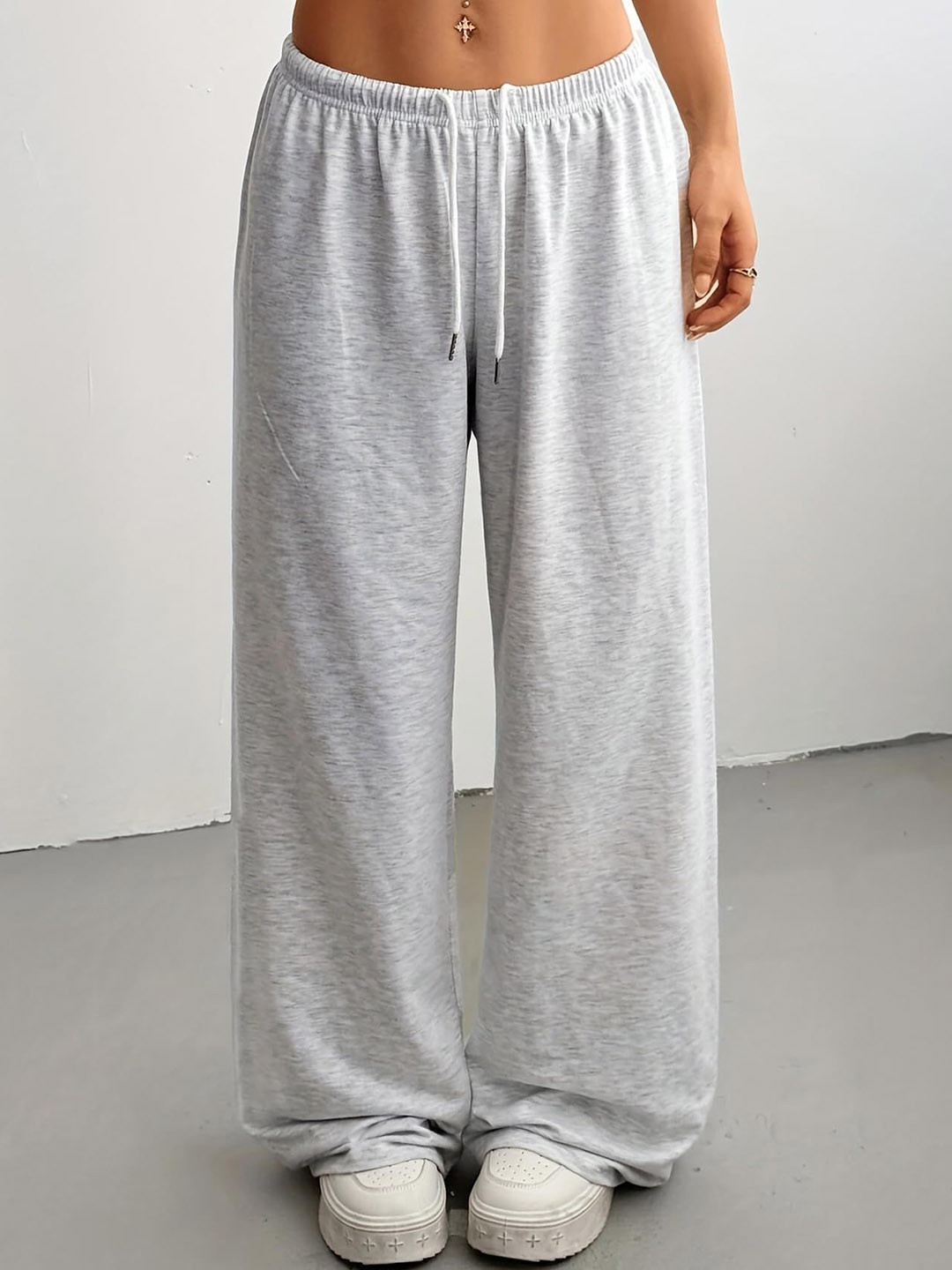 PROGENY Women Relaxed-Fit Pure Cotton Mid-Rise Track Pants