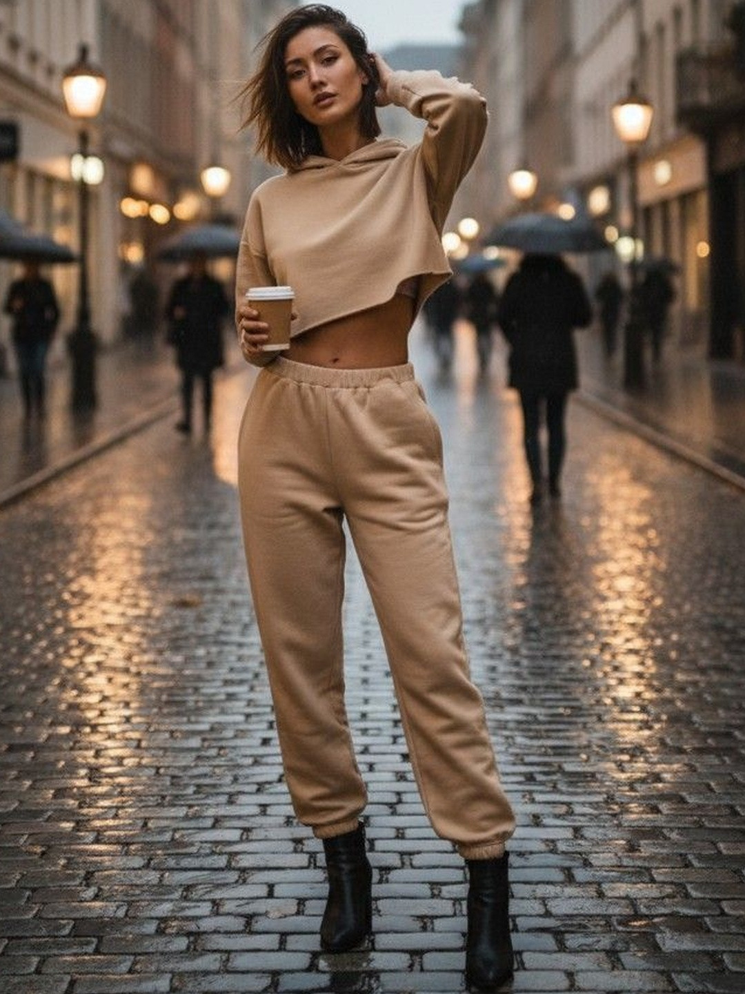 HERE&NOW Long Sleeved Hooded Top & Trouser Co-Ord Set