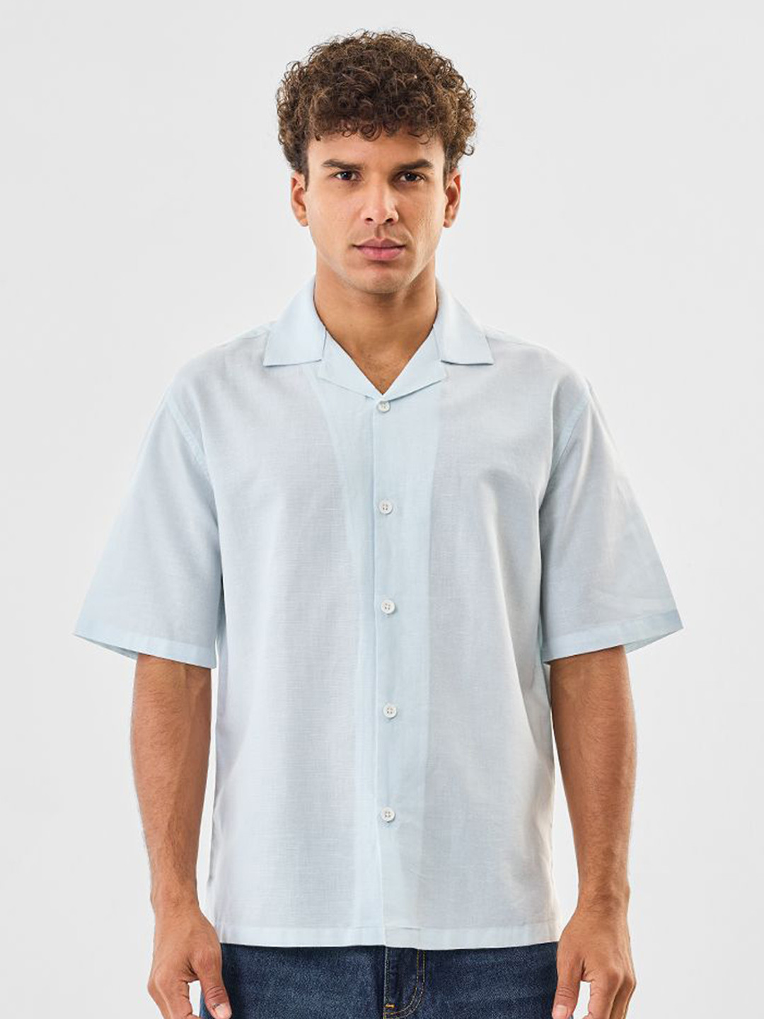 Snitch Cotton Linen Boxy Casual Shirt