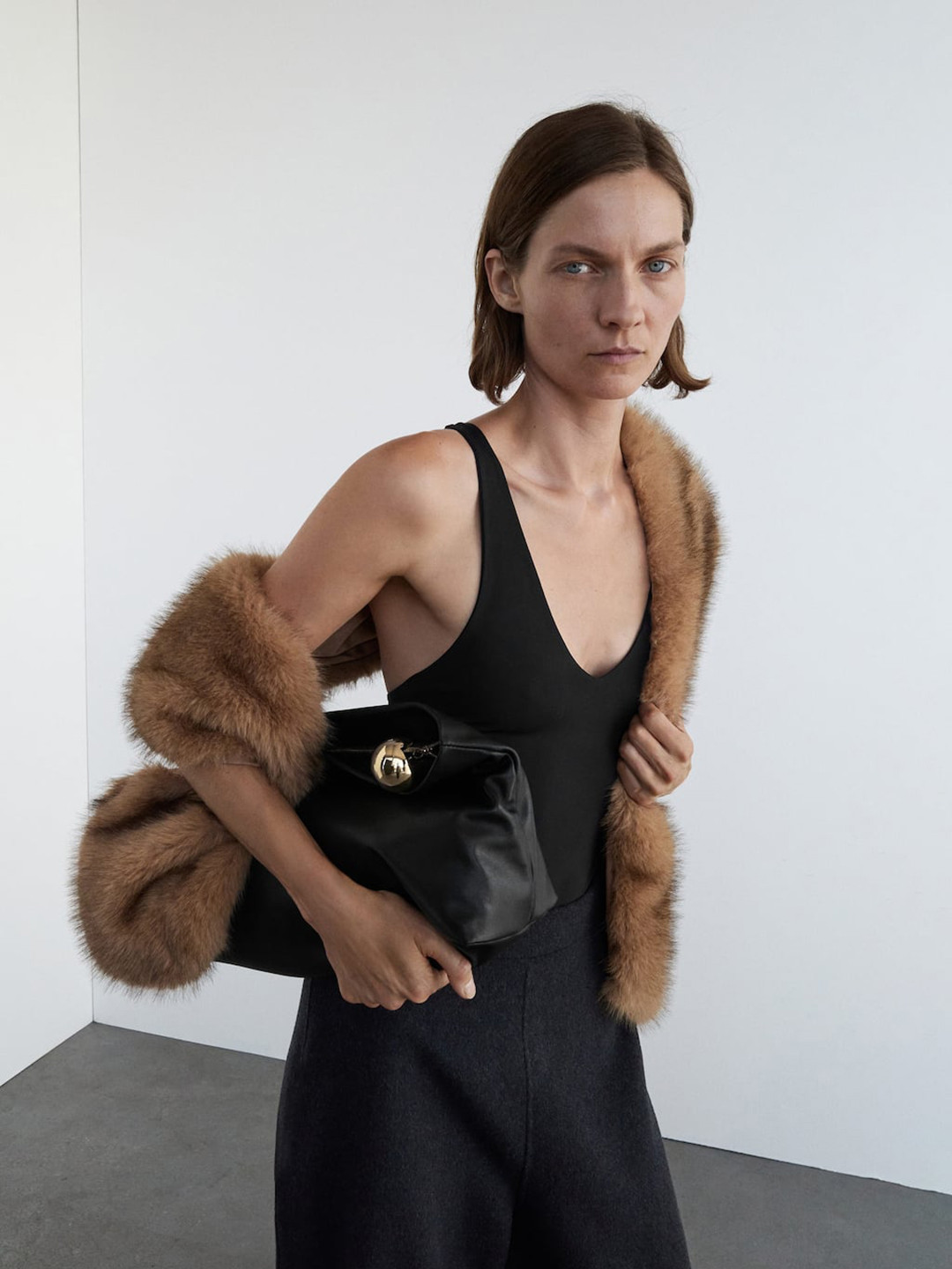 MANGO Racerback Scoop Neck Bodysuit