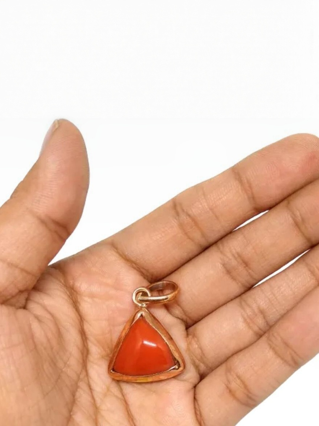 elitemart Unisex Gold-Plated Coral Pendant