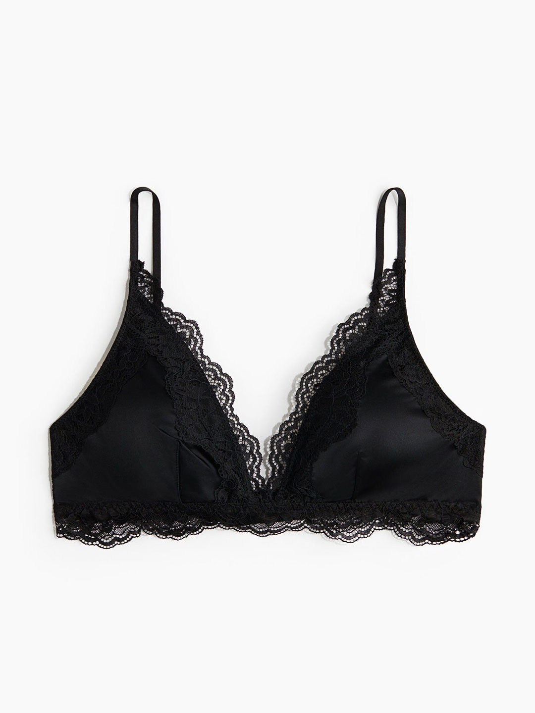 H&M Padded Soft Microfibre And Lace Bra