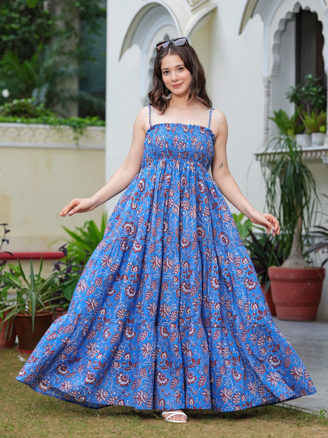 JRH Fashions Floral Printed Fit & Flare Maxi Dress