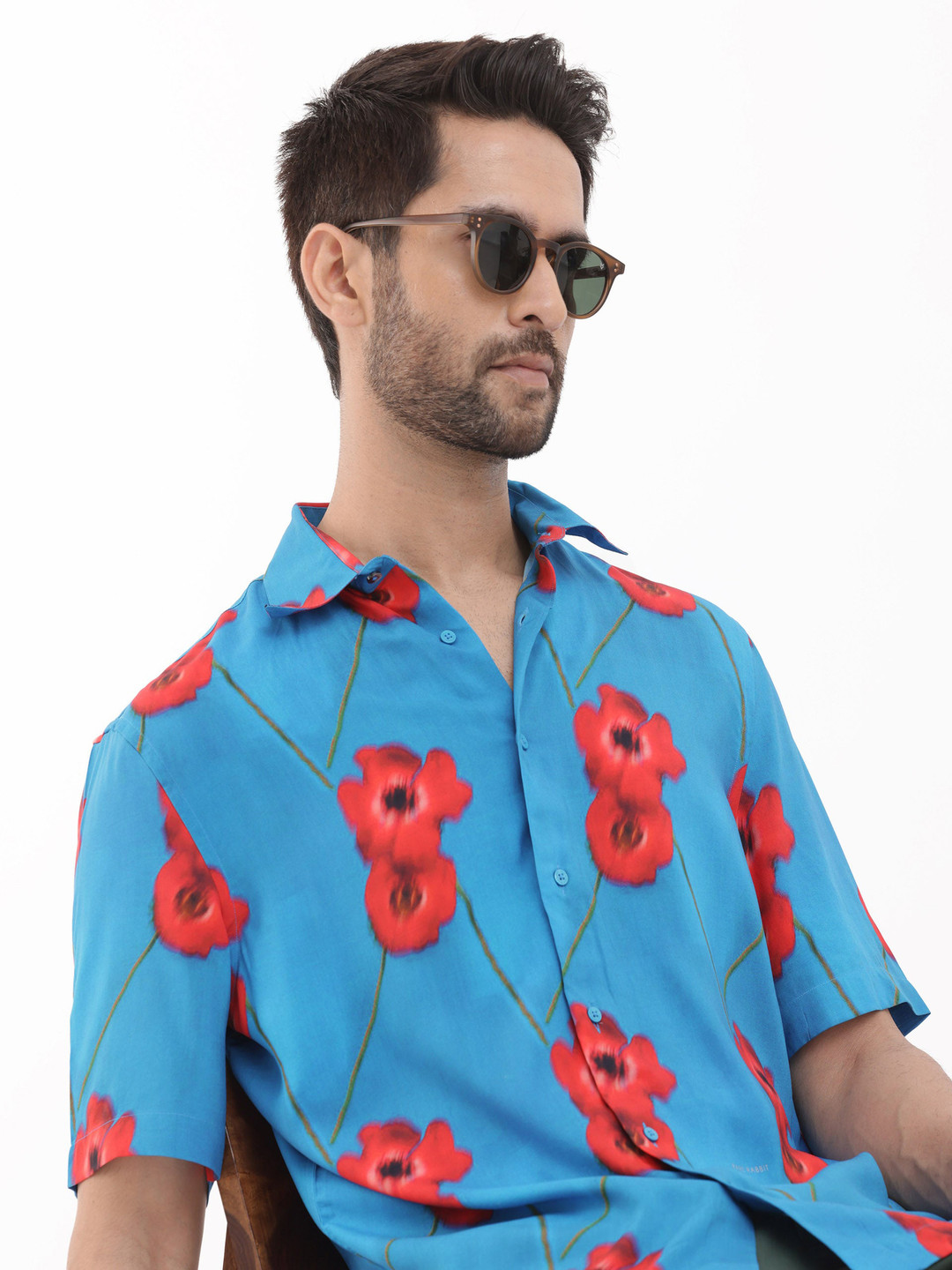 RARE RABBIT Men Bloomer Slim Fit Floral Printed Shirt