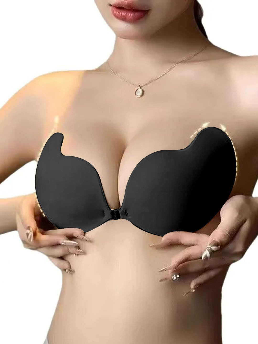 FIMBUL Women Mango Shape Strapless Invisible Sticky Bra Lingerie accessories