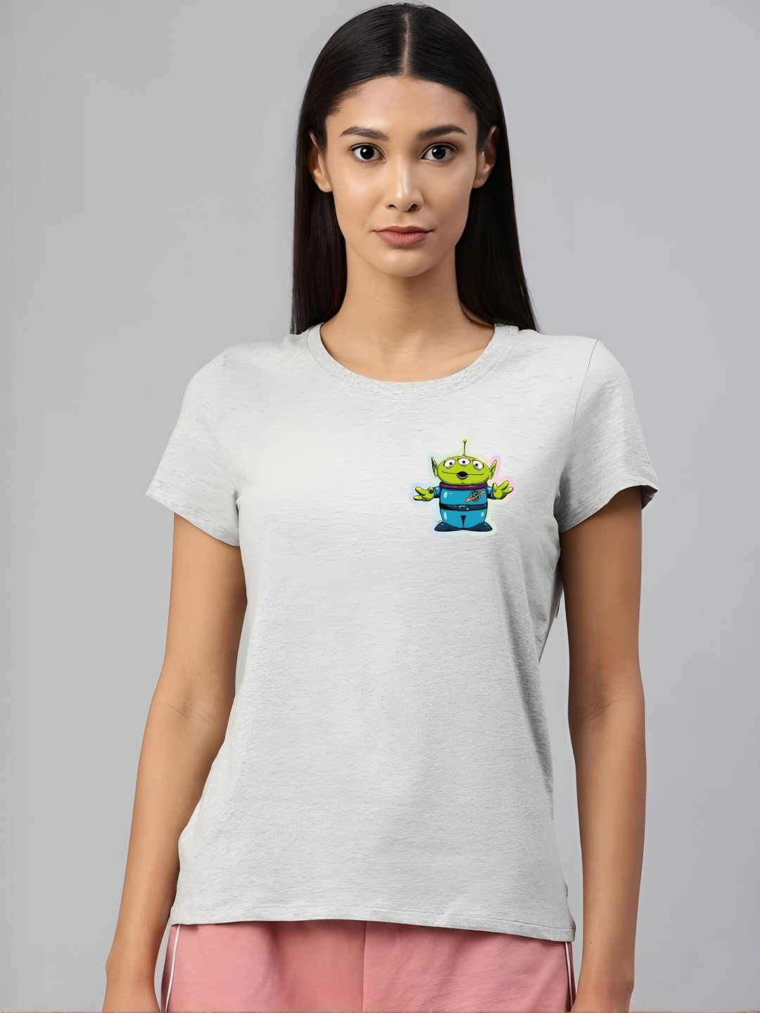 Moda Rapido Toy Story Alien Graphic Printed Round Neck Short Sleeves Lounge T-shirt