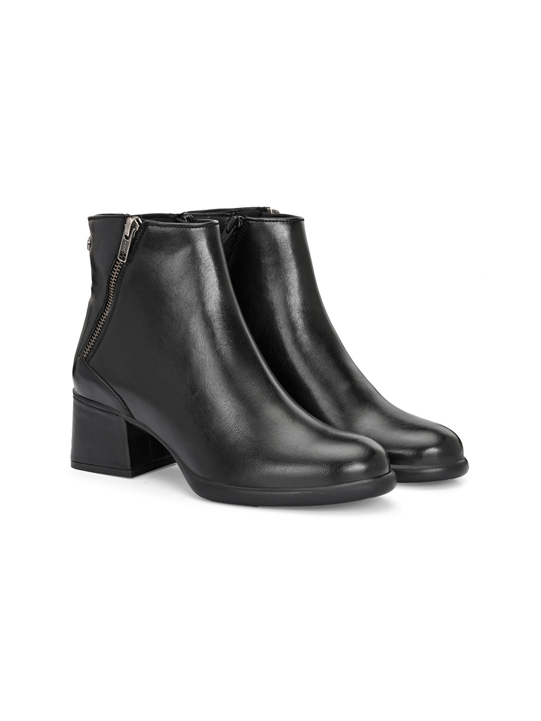 Delize Women Vegan-Leather Mid-Heel Ankle Boots