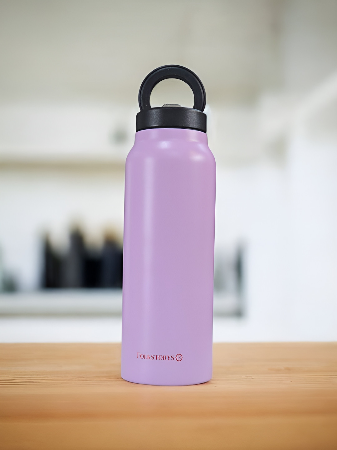 Folkstorys Lavender Solid Stainless Steel Tribot Water Bottle 750ml