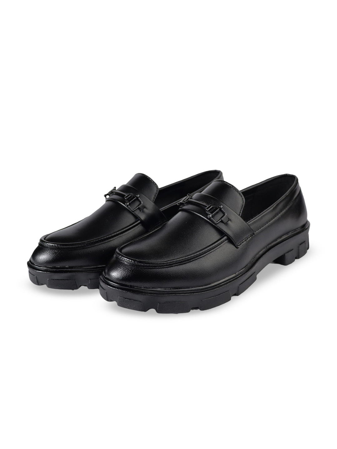 HikBi Men Leather Round Toe Penny Loafers