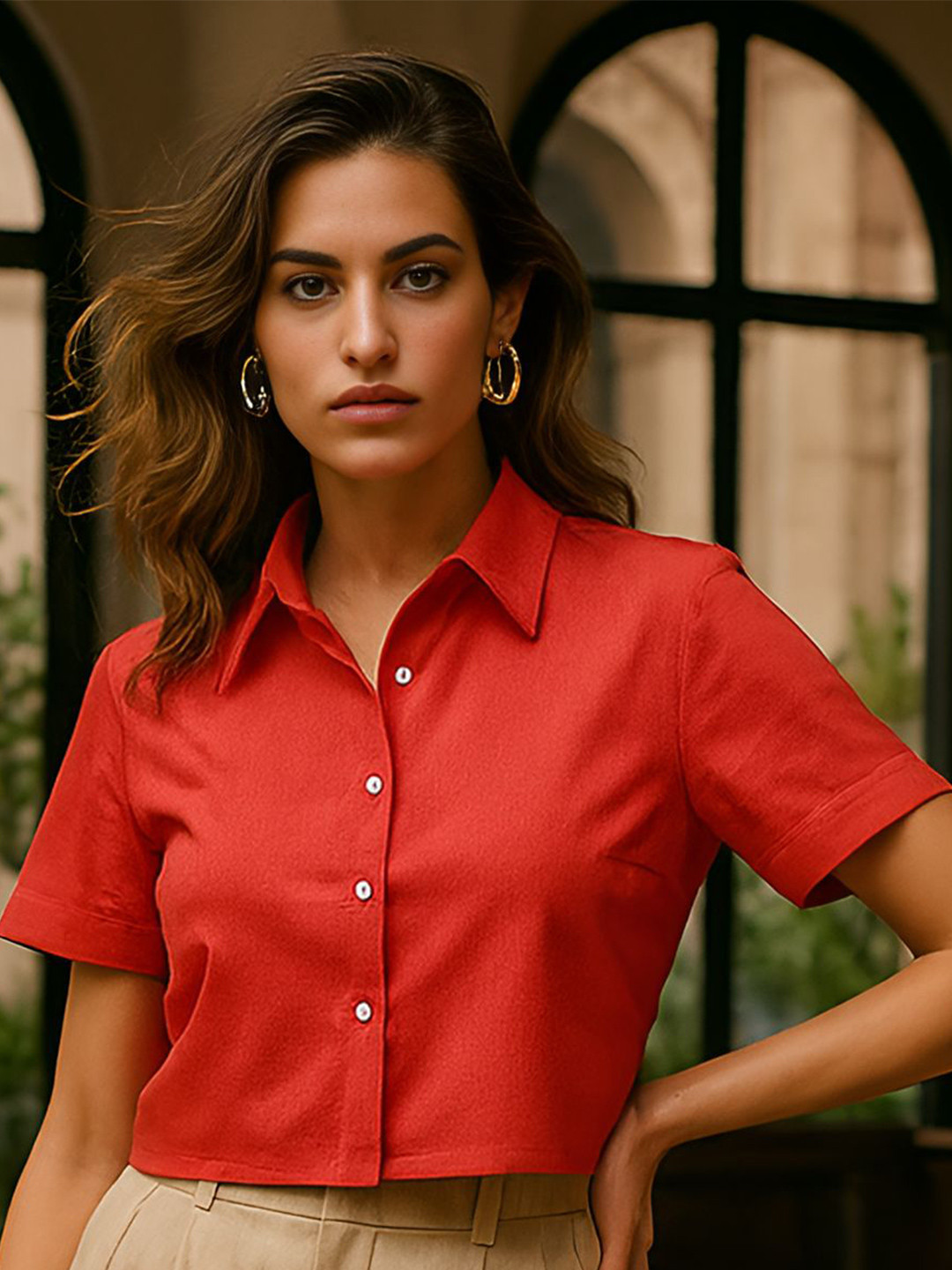 don't be basic Women Solid Cotton Shirts