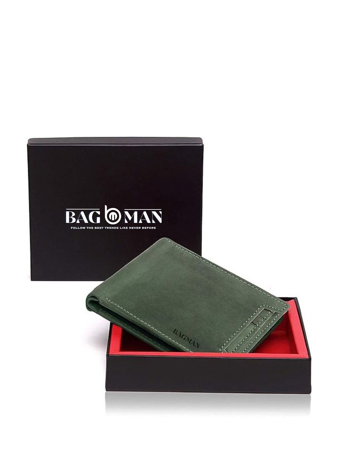 BAGMAN Men Brand Logo RFID Two Fold Wallet