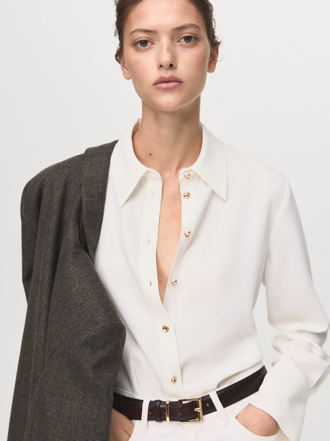 MANGO Shirt With Jewel Buttons