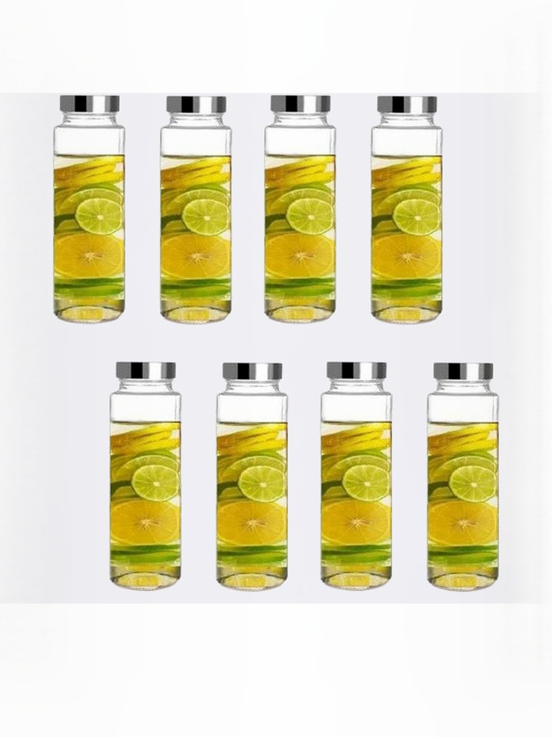 1ST TIME Transparent 8 Pieces Glass Dishwasher Safe Jar Containers-750 ml Each