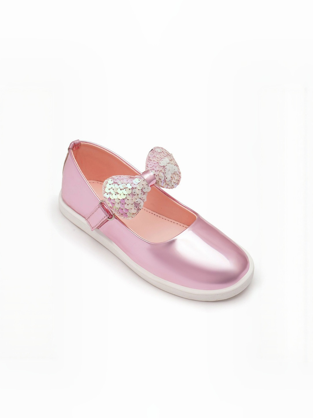 Hopscotch Girls PU Sequinned Bow Applique Mary Jane