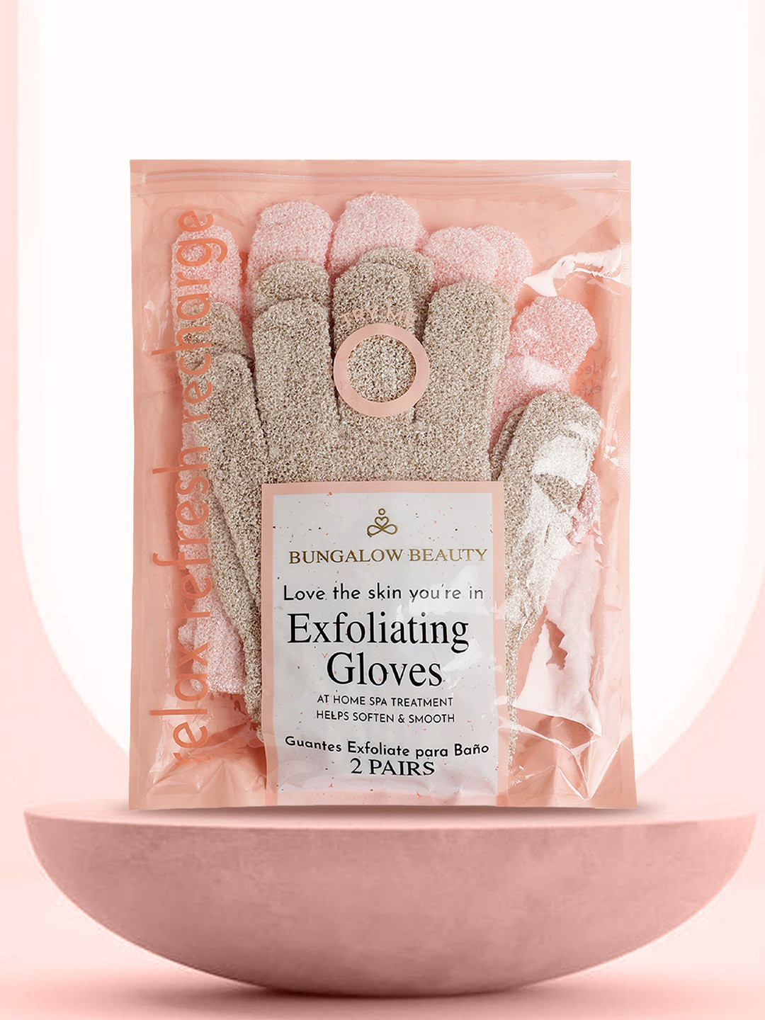 BUNGALOW BEAUTY Set Of 4 Exfoliating Gloves For Deep Cleansing