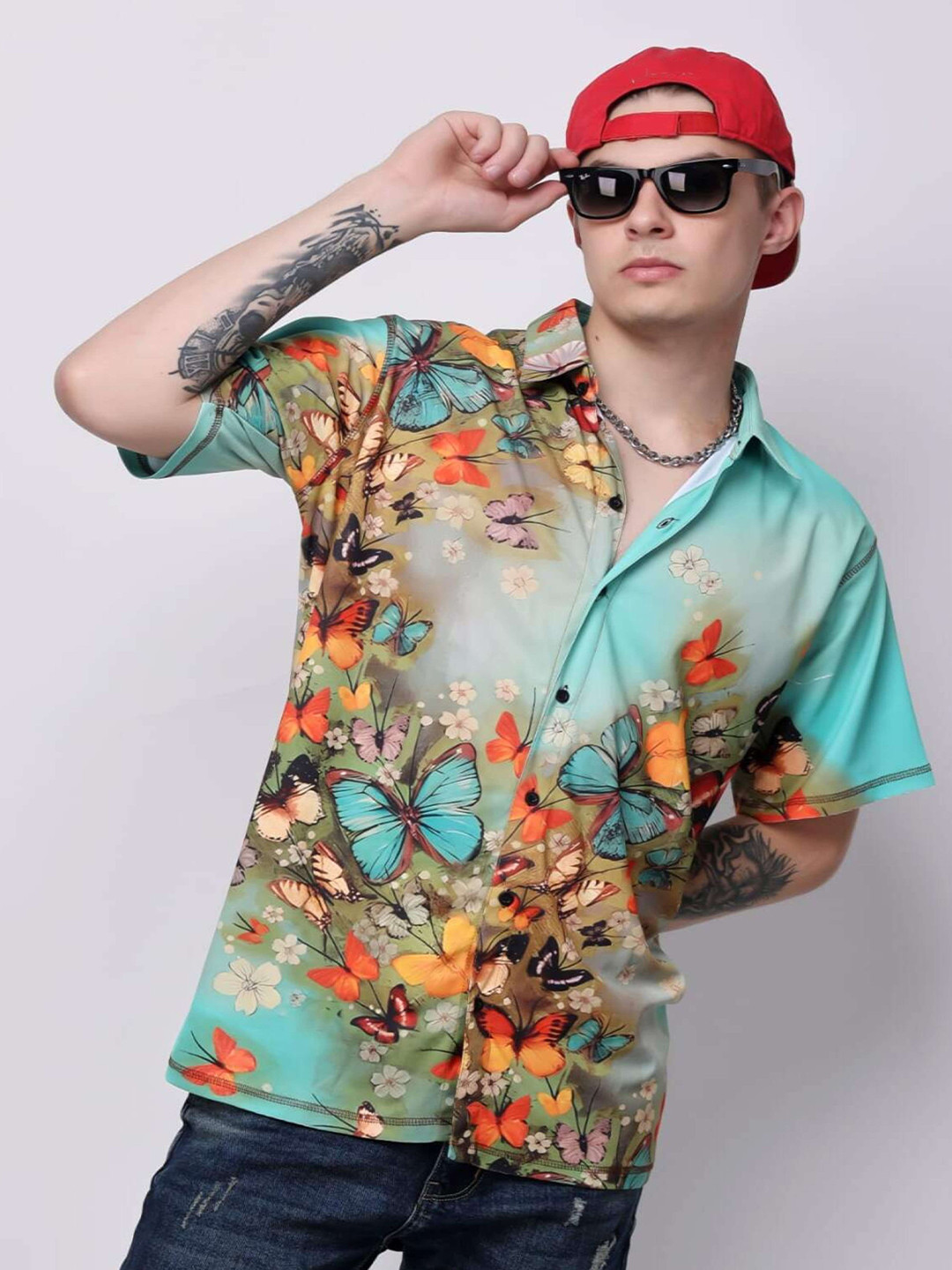 YELLOW TREE Floral Printed Spread Collar Relaxed Shirt